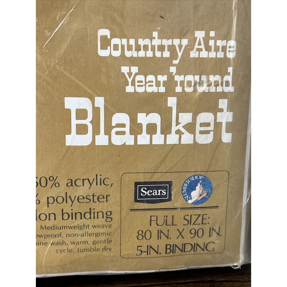 VTG NEW Sears Country‎ Aire Year Round FULL Blanket ~ Autumn Spice/Gold Plaid - Picture 3 of 9